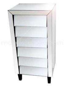 Chiffonnier miroir design Inesia avec 6 tiroirs