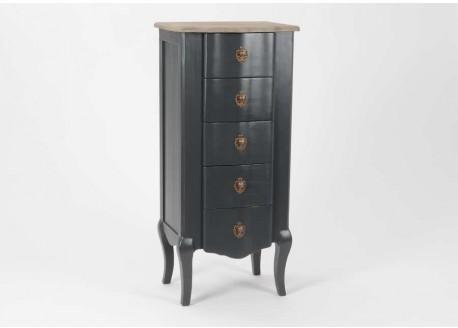 Chiffonnier 5 tiroirs Baroque chic foncé Célestine Chiffonnier 5 tiroirs Baroque