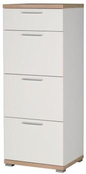Chiffonnier en bois 4 tiroirs L48cm TOP Blanc/Chên