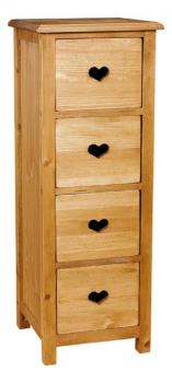 Meuble de rangement rustique pin massif avec coeur