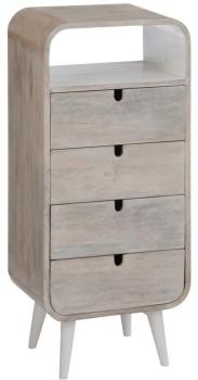 Chiffonnier 4 tiroirs 1 niche Bois/Blanc - METRO -