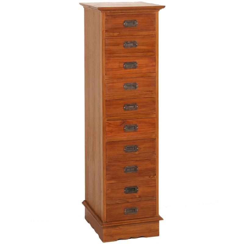 Chiffonnier 10 tiroirs en Teck - OPIUM - L 40 x l