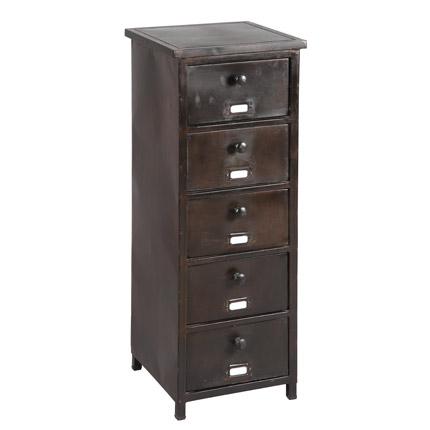 Chiffonnier 5 tiroirs en acier ATELIER METAL