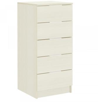Chiffonnier cerisier blanchi 5 tiroirs Blanc