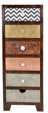 Chiffonnier 6 tiroirs - BOHEMIAN MARRON - L 45 x l