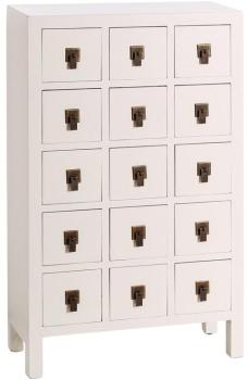 Chiffonnier Blanc Meuble Chinois 15 tiroirs - PEKIN Chiffonnier Blanc Meuble Chinois