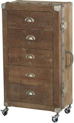 Chiffonnier valise 5 Tiroirs naturel 52 5x32x94 5 cm Chiffonnier valise 5 Tiroirs