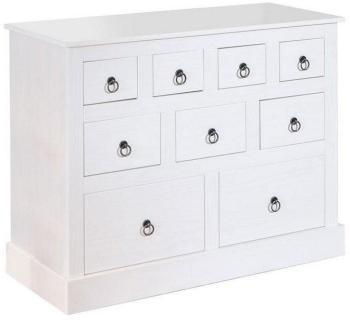 Chiffonnier PROVENCE blanc 9 tiroirs en pin massif Chiffonnier PROVENCE blanc