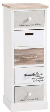 Chiffonnier SALVA 5 tiroirs blanc Chiffonnier SALVA 5 tiroirs