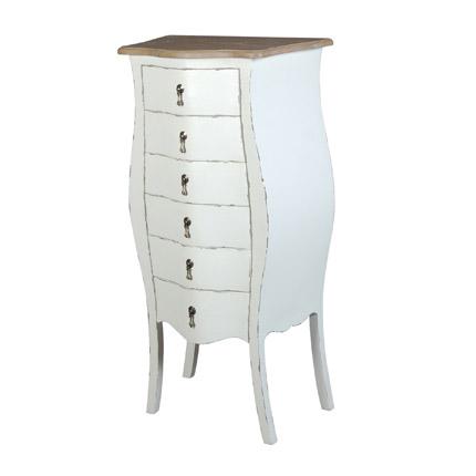 Chiffonnier 6 tiroirs coloris blanc