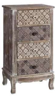 Chiffonnier 4 tiroirs - ALICIA - L 48 x l 37 x H 88 Chiffonnier 4 tiroirs - ALICIA