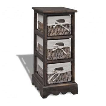 VidaXL Chiffonnier en bois colonial brun avec 3 pa