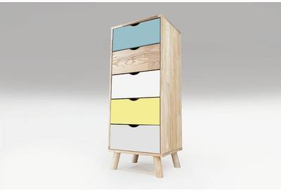 Chiffonnier Viking Scandinave Bleu pastel Blanc Ja