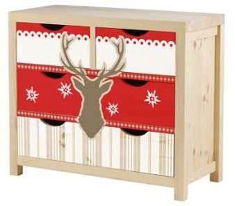 Commode pin massif brut 4 tiroirs - 100 x 45 x 85