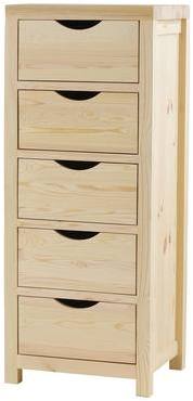 Chiffonnier pin massif brut 5 tiroirs - 53 x 45 x