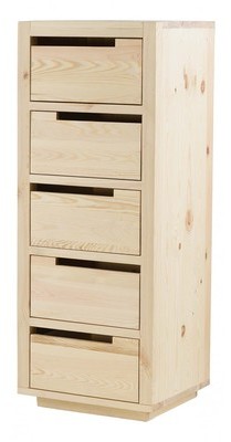 Chiffonnier pin massif brut 5 tiroirs Customize