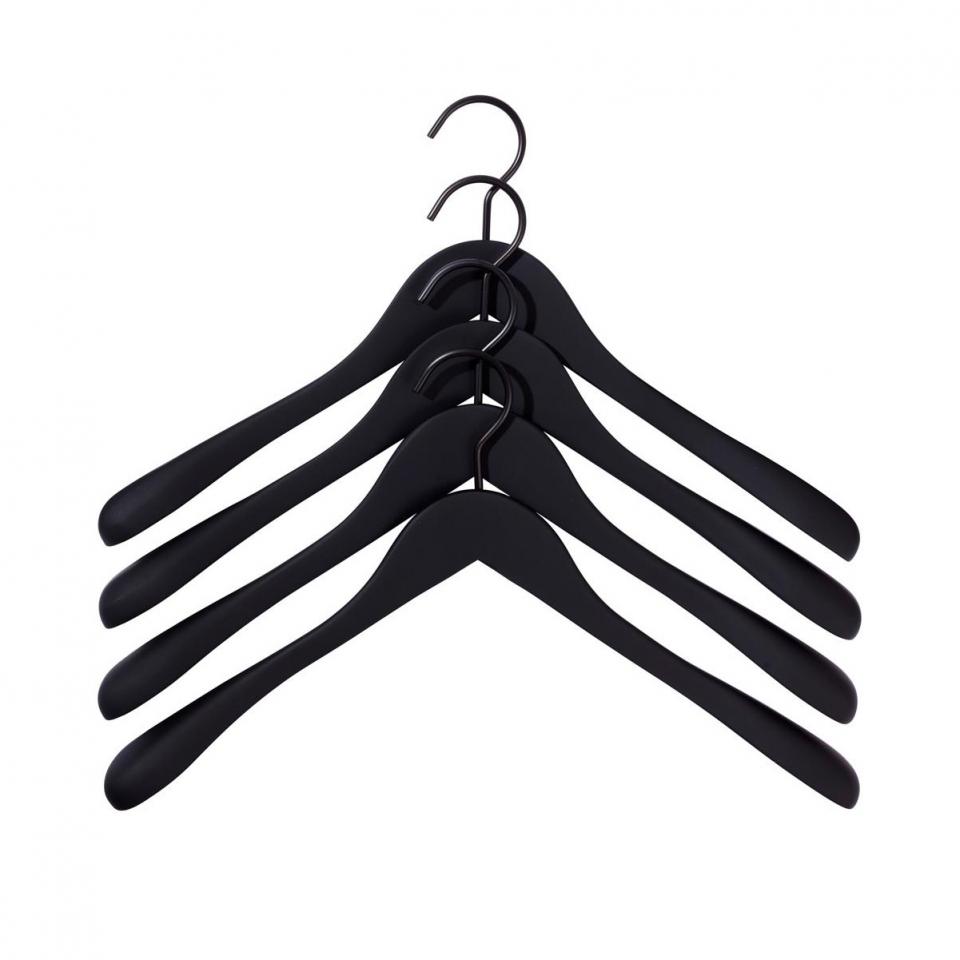 Soft Coat Hanger - Lot de 4 cintres larges - noir/