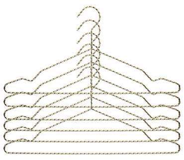 Twisted - Set de 6 cintres - laiton anodisé 42x20cm Twisted - Set de 6 cintres