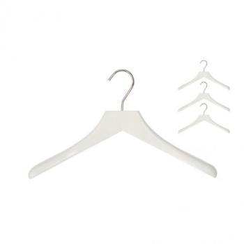 0112 - Lot de Cintres - blanc crochet chrome 4 unités 0112 - Lot de Cintres - blanc