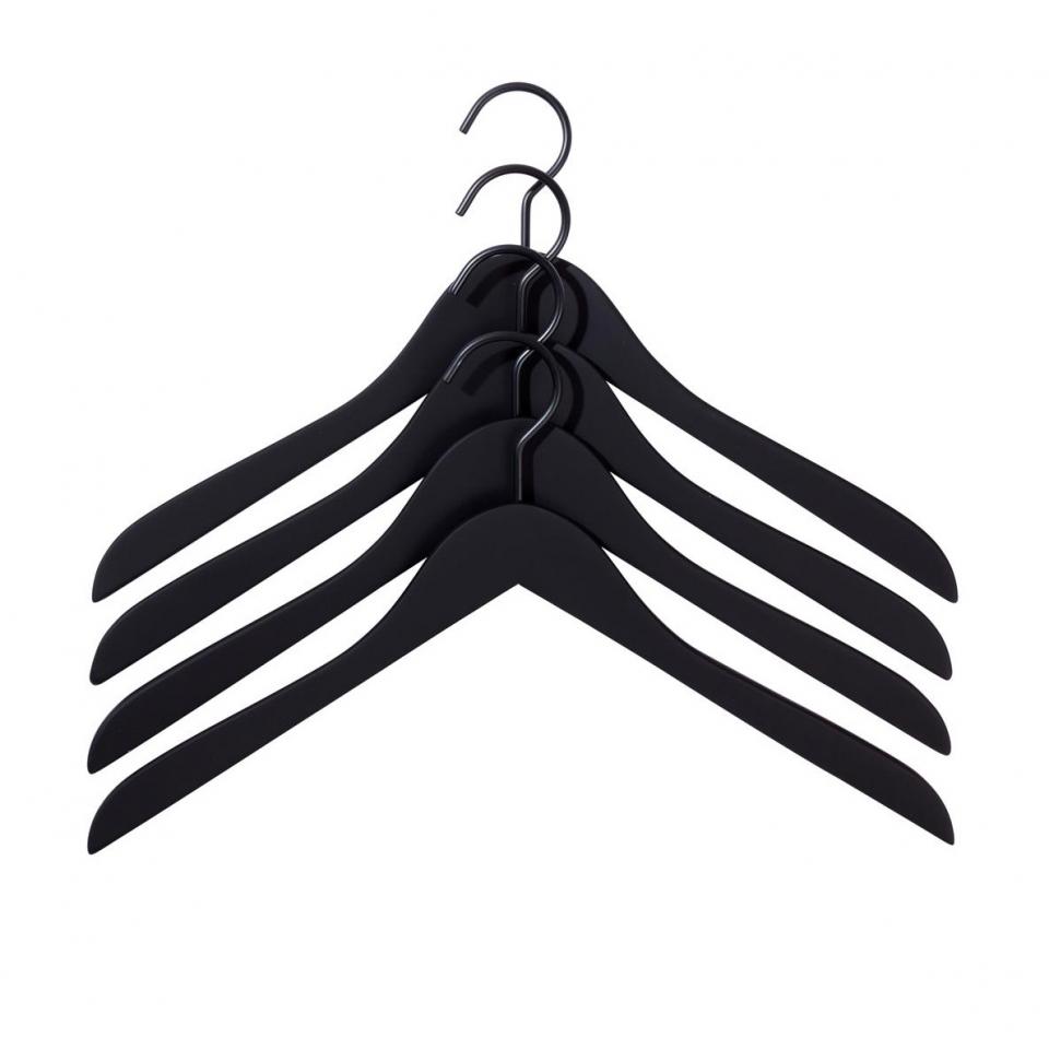 Soft Coat Hanger - Lot de 4 cintres étroits - noir Soft Coat Hanger - Lot de
