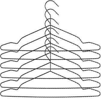Twisted - Set de 6 cintres - anthracite anodisé 42x20cm Twisted - Set de 6 cintres