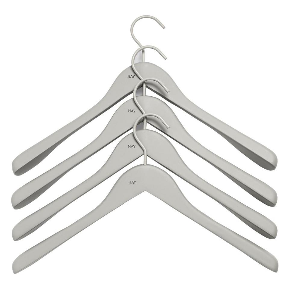 Soft Coat Hanger - Lot de 4 cintres larges - gris 44x27x4cm Soft Coat Hanger - Lot de