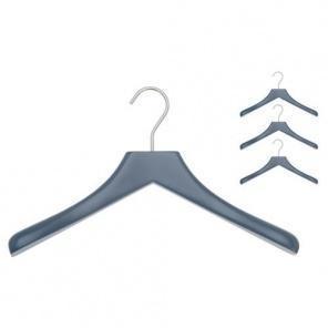 0112 - Lot de Cintres - bleu acier/crochet chrome/
