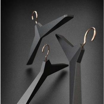Unu - Set de 3 cintres - noir-cuivre PxHxP 46x19 7x4cm Unu - Set de 3 cintres - noir-cuivre