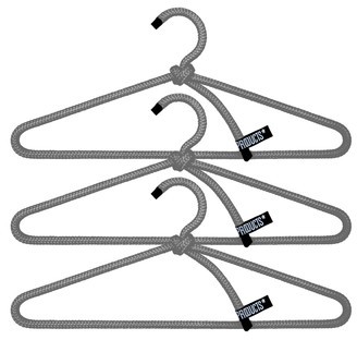 Peppermint Products - Cintres Loop, lot de 3, gris