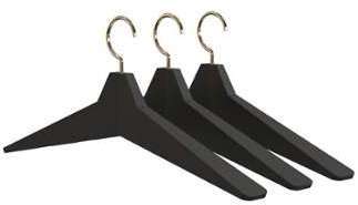 Unu - Set de 3 cintres - noir-or PxHxP 46x19 7x4cm Unu - Set de 3 cintres - noir-or
