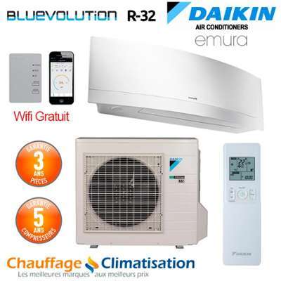 Climatiseur Mural Daikin EMURA FTXJ35MW Bluevoluti