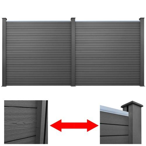 VidaXL Panneau clôture de jardin carré gris WPC 2