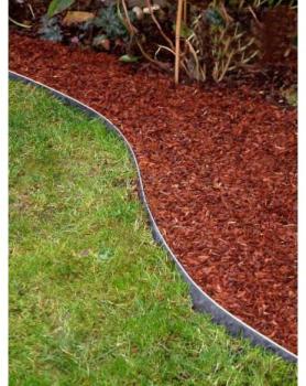Bordure de jardin en acier galvanisé brut H 14 cm