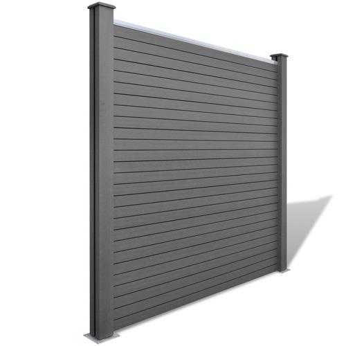 VidaXL Panneau de clôture jardin carré en WPC gris