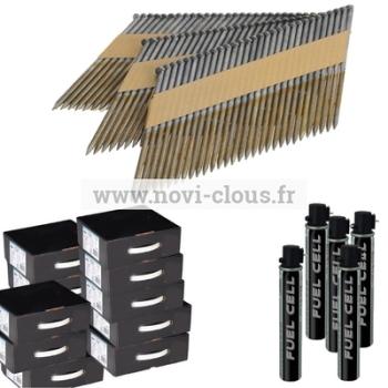 LOT 10 Packs clous en bande 34 3 1x70 Annelées galva LOT 10 Packs clous en bande