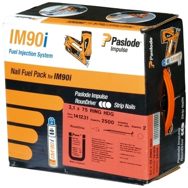 Pointe crantée IM90I + Gaz - 2,8 x 51 mm - Pack de