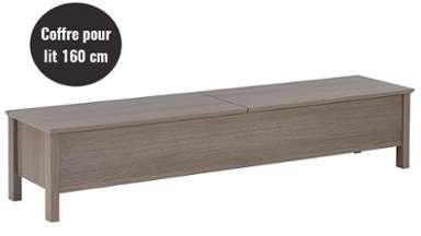 BOUT DE LIT DESIGN EN BOIS FINITION CHÊNE GRIS - C