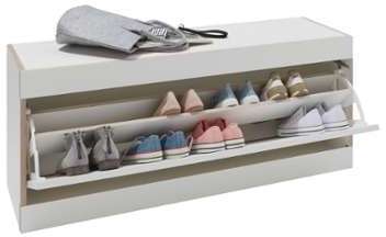 Flai - Banc de stockage avec clapet - blanc sans bourrelet Flai - Banc de stockage avec