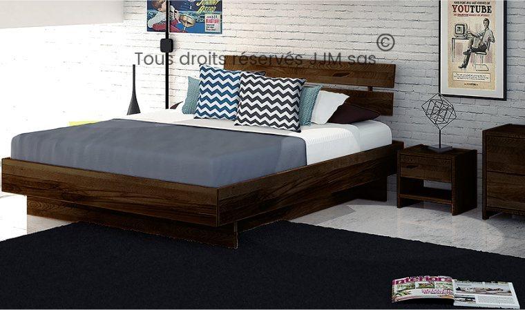 Coffre de rangement bois massif pour lit soho Weng