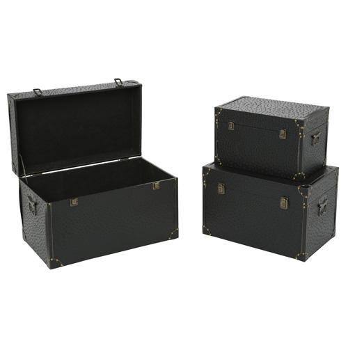 3 Malles de rangement - MDF - Noir