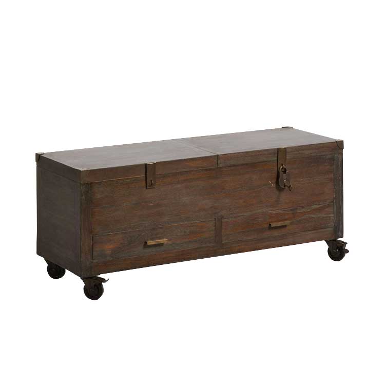 Malle coffre L 120 cm en mindi massif Brooklyn