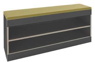 Flai - Banc de stockage ouvert - anthracite bourrelet Flai - Banc de stockage ouvert