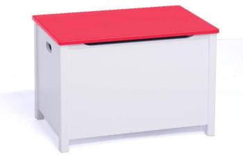 Emma 2 - Coffre à Jouets bicolore 67x45cm - blanc rouge Emma 2 - Coffre à Jouets bicolore