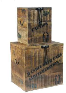 Set de 2 Malles de Rangement Style Industriel en B
