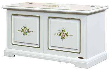 Coffre banc de rangement décoré en bois Coffre banc de rangement décoré