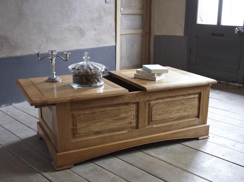 Table basse bar chêne massif grand modèle Antique