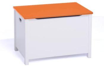 Emma 2 - Coffre à Jouets bicolore 67x45cm - blanc orange Emma 2 - Coffre à Jouets bicolore