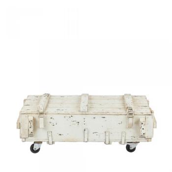 Table basse coffre en bois avec roulettes VT Army Table basse coffre en bois