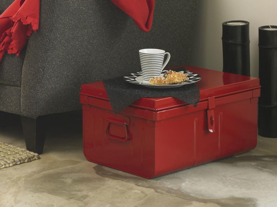 Malle de rangement métal 57x42cm - SAFE Rouge