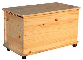 Coffre de rangement en pin verni naturel Coffre de rangement en pin